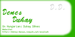 denes duhay business card
