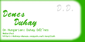 denes duhay business card